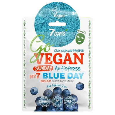 фото упаковки 7 Days Go Vegan Тканевая маска для лица Sunday Blue Day