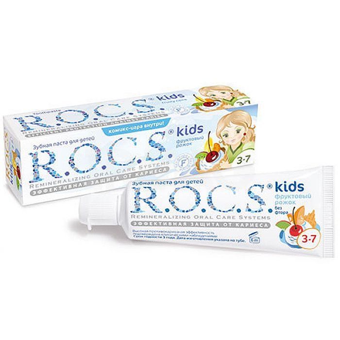 фото упаковки ROCS Kids Зубная паста Фруктовый рожок