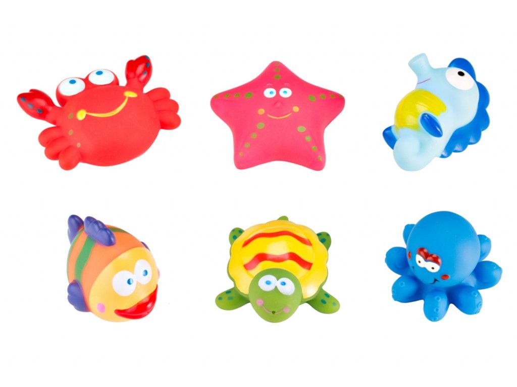 Roxy-kids Набор игрушек для ванны Морские обитатели 6 мес+, набор 6 шт., 1 шт.