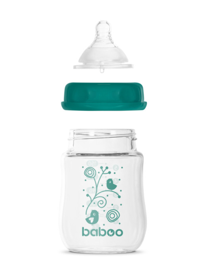 фото упаковки Baboo Бутылочка стеклянная с силиконовой соской