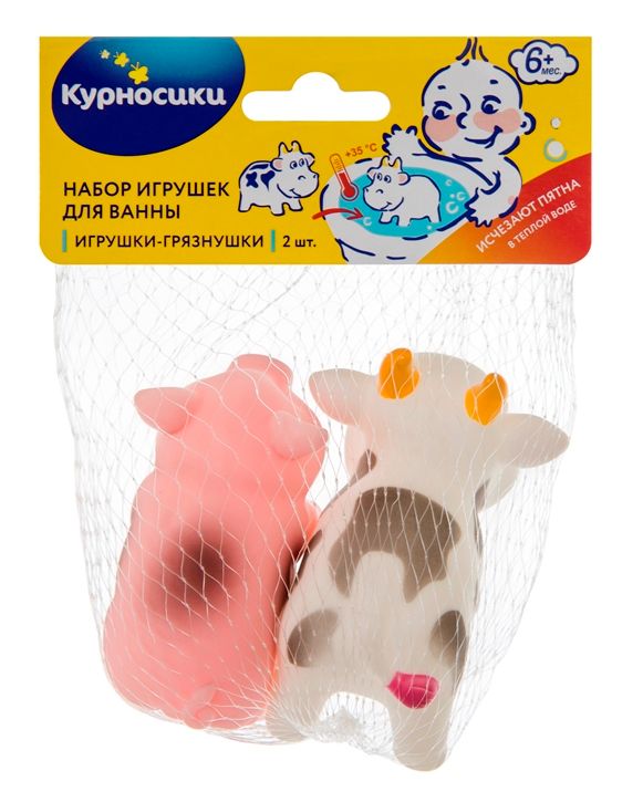 Курносики набор игрушек для ванны Зверушки-грязнушки 6 мес+, 1 шт.