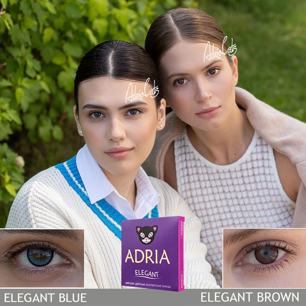 Adria Цветные линзы Elegant Brown квартальные, 0.00, 8.6, 2 шт.