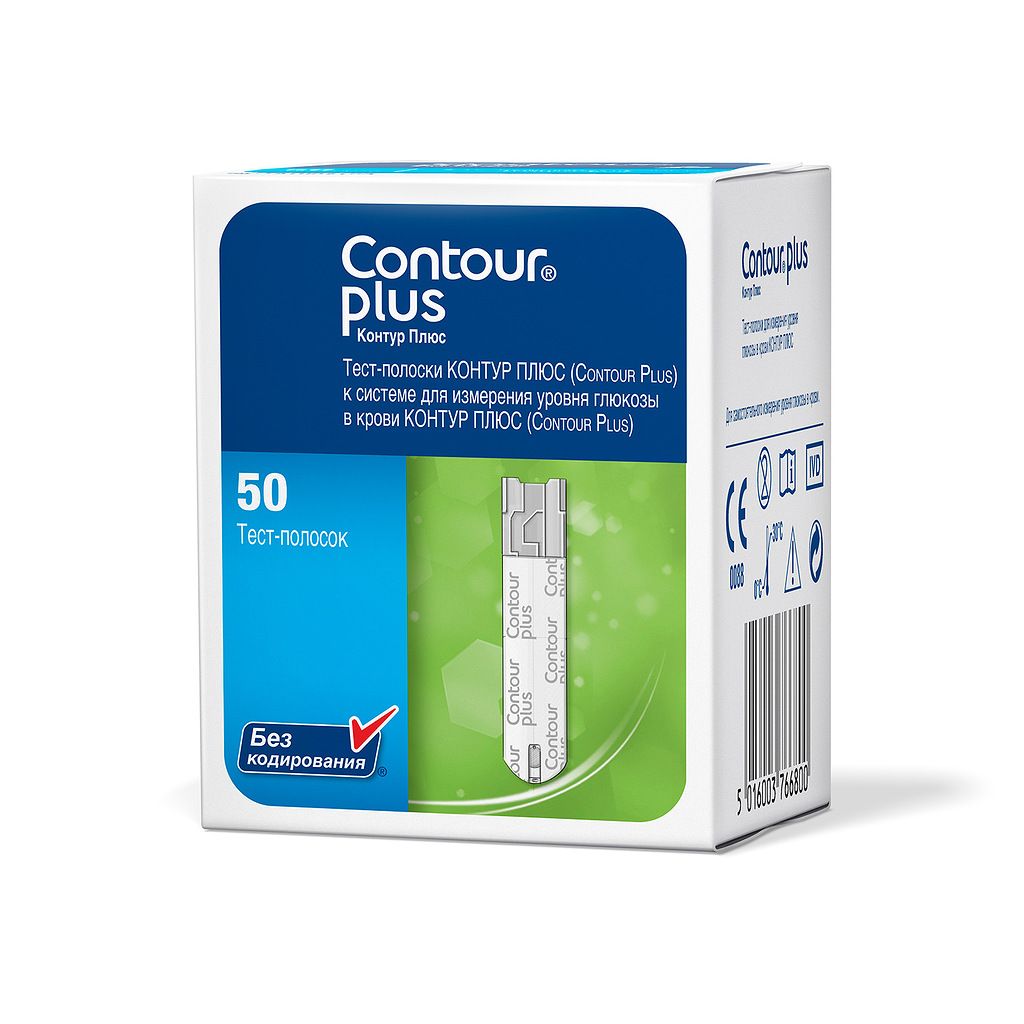 Contour Plus Тест-полоски, тест-полоска, 50 шт.