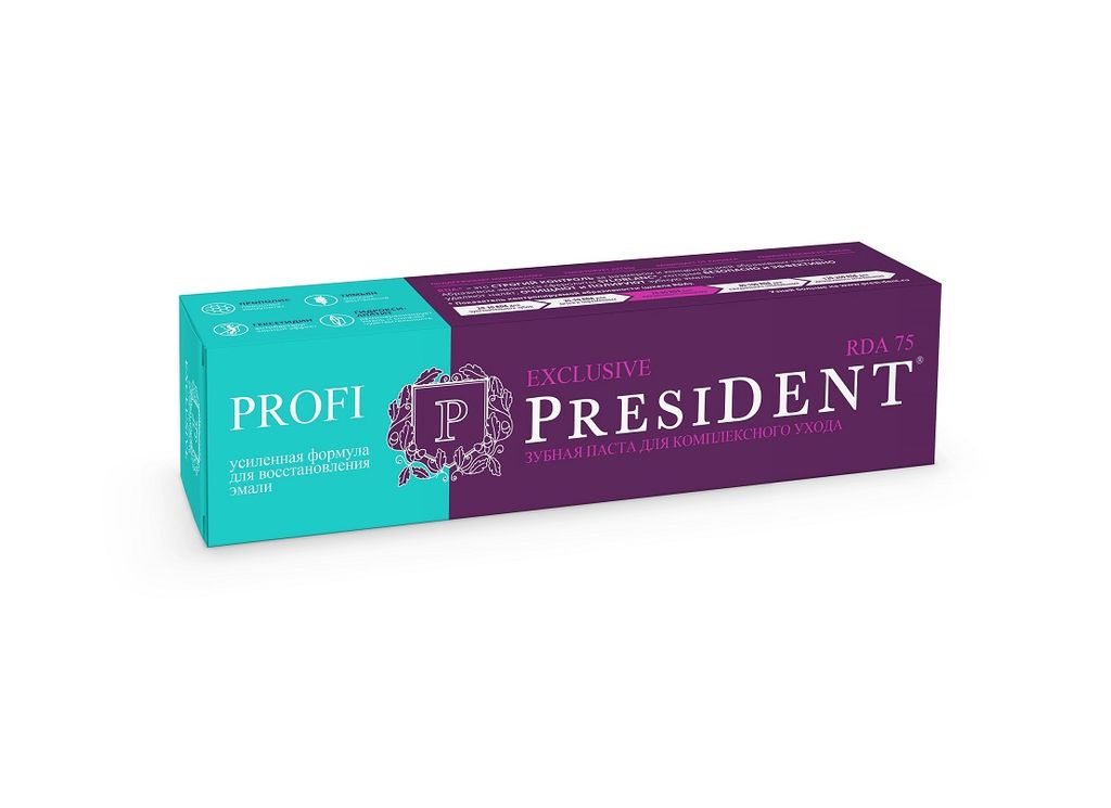 фото упаковки PresiDent Profi Exclusive зубная паста 75 RDA