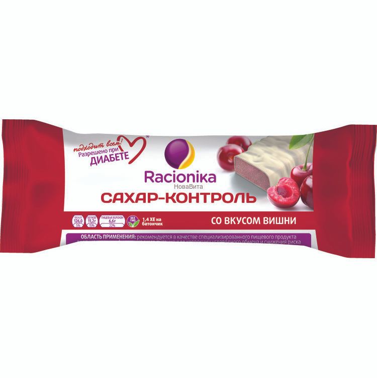 Racionika Diet Сахар-контроль батончик, со вкусом вишни, 50 г, 1 шт.