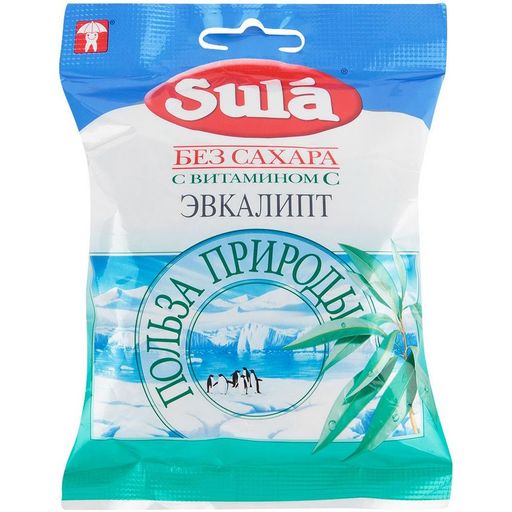 Sula карамель леденцовая без сахара, со вкусом эвкалипта, 60 г, 1 шт. цена