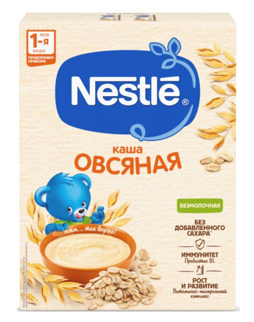 Nestle Каша безмолочная Овсяная, для детей с 5 месяцев, каша детская безмолочная, 200 г, 1 шт.