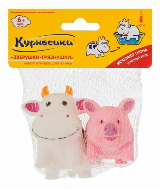 Курносики набор игрушек для ванны Зверушки-грязнушки 6 мес+, 1 шт. цена