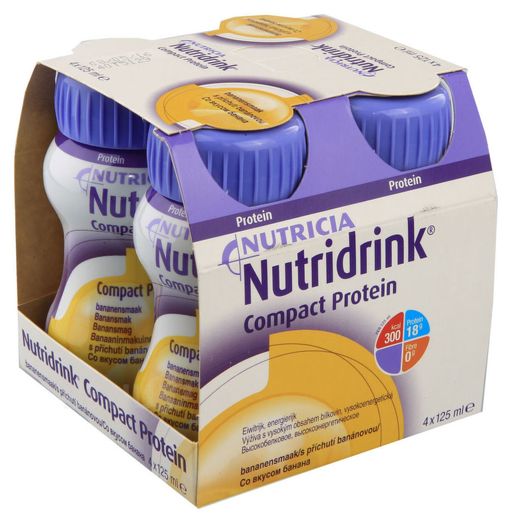 Nutridrink compact protein, жидкость для приема внутрь, со вкусом банана, 125 мл, 4 шт. цена