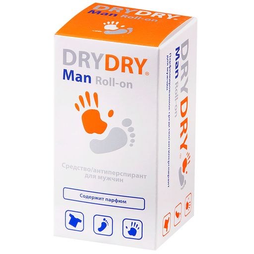 Dry Dry Man средство от обильного потовыделения для мужчин, део-ролик, 50 мл, 1 шт. цена