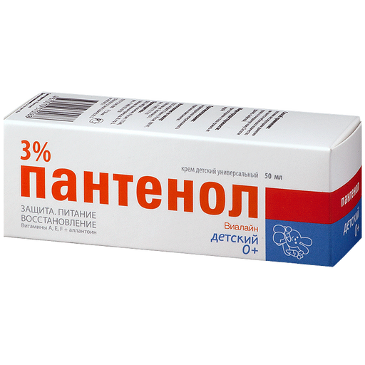 Пантенол Виалайн Детский, 3%, крем для тела, для детей с рождения, 50 мл, 1 шт.