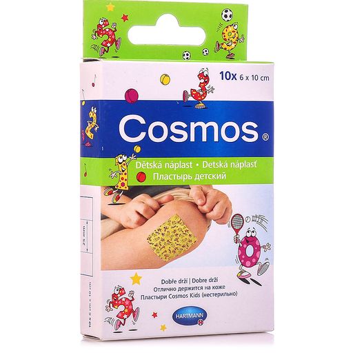 Cosmos Kids Пластырь, 6 см х 10 см, 1размер, пластырь медицинский, детский (ая), 10 шт.
