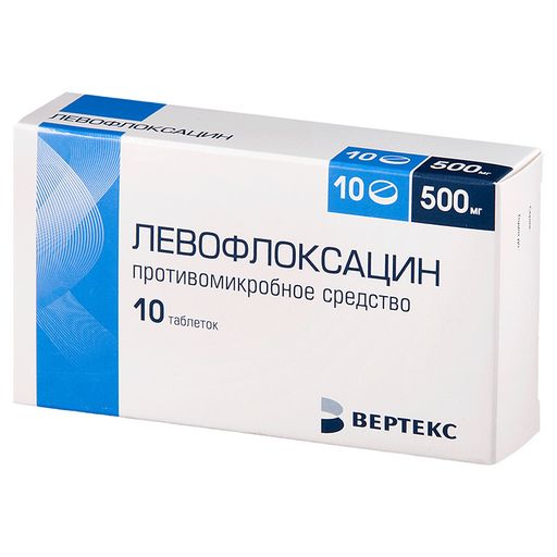 Левофлоксацин, 500 мг, таблетки, покрытые пленочной оболочкой, 10 шт. цена