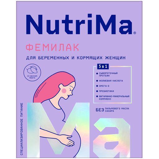 NutriMa Фемилак Молочный напиток для беременных и кормящих, порошок для приготовления напитка, со вкусом манго, 350 г, 1 шт.