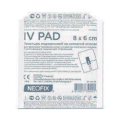 Neofix IV PAD Пластырь для фиксации катетеров, 8х6см, нетканая основа, 1 шт.