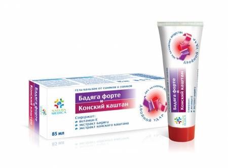 Natura Medica Бадяга форте и Конский каштан гель-бальзам, гель-бальзам, 85 мл, 1 шт.