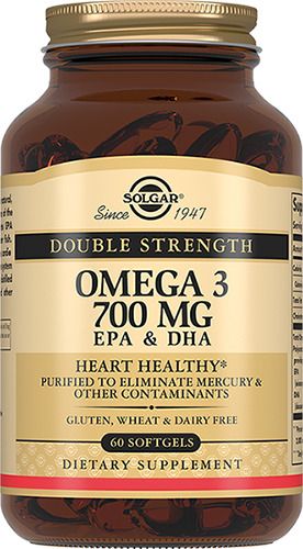 Solgar Двойная Омега-3 700 мг ЭПК и ДГК, 700 мг, капсулы, 60 шт. цена