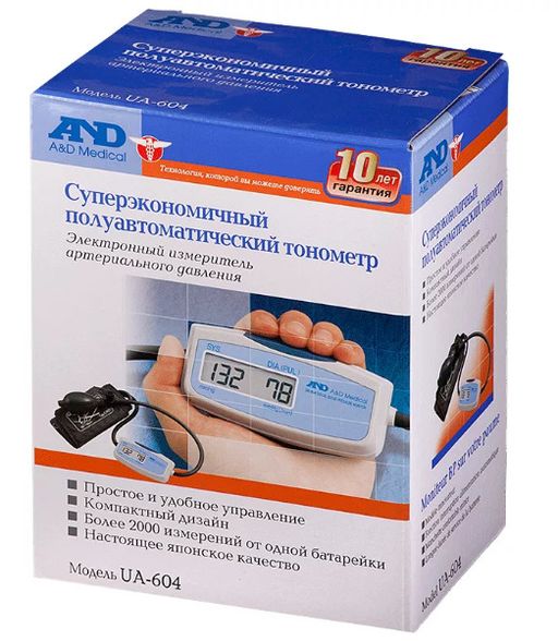 Тонометр полуавтоматический AND UA-604, 1 шт. цена
