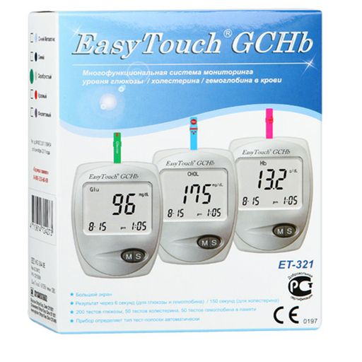 EasyTouch GCHB ET-321 анализатор крови Глюкоза Холестерин Гемоглобин, арт. MG304-3E, 1 шт. цена