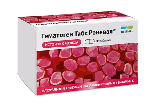 Гематоген Табс Реневал, таблетки, покрытые пленочной оболочкой, 90 шт.