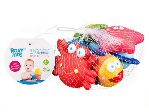 Roxy-kids Набор игрушек для ванны Морские обитатели 6 мес+, набор 6 шт., 1 шт. цена