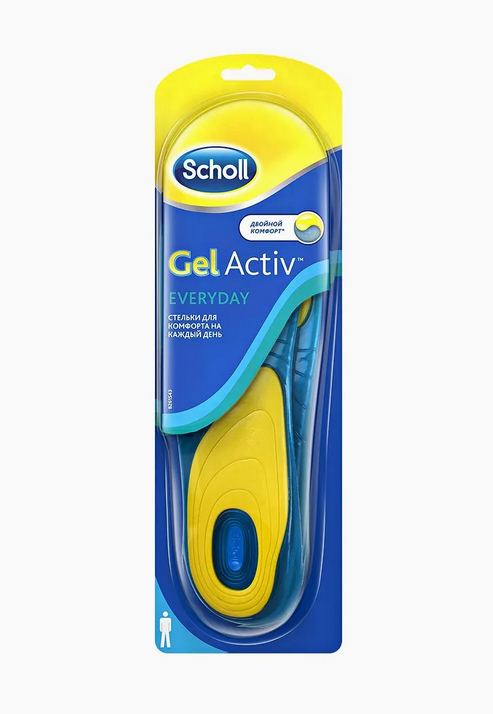 Scholl GelActiv Everyday стельки для комфорта на каждый день для мужчин, 40-46, 2 шт. цена