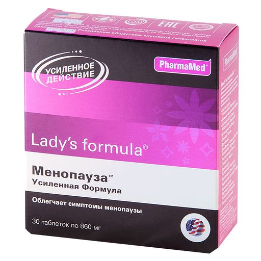 Lady’s formula Менопауза Усиленная формула, 860 мг, таблетки, 30 шт. цена