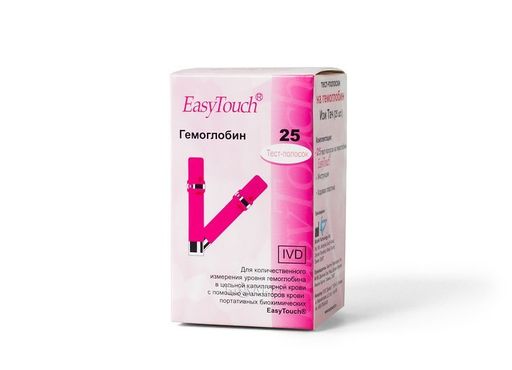 Тест-полоски EasyTouch на гемоглобин, тест-полоска, 25 шт. цена