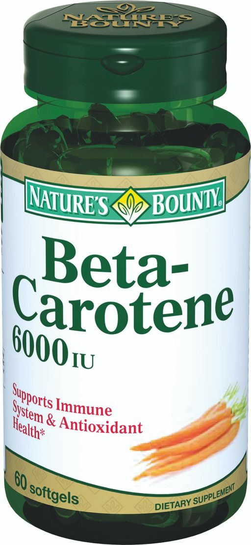 Natures Bounty Бета-каротин 6000 МЕ, 4 мг, капсулы, 60 шт.
