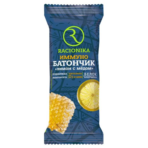 Racionika Иммуно батончик, со вкусом меда и лимона, 30 г, 1 шт.