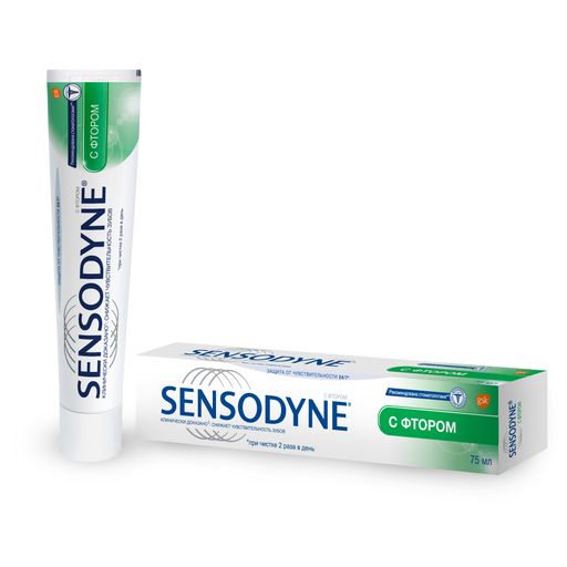 Зубная паста Sensodyne с фтором, паста зубная, 75 мл, 1 шт.