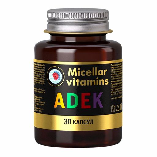 Мицеллированные витамины ADEK, 600 мг, капсулы, 30 шт.