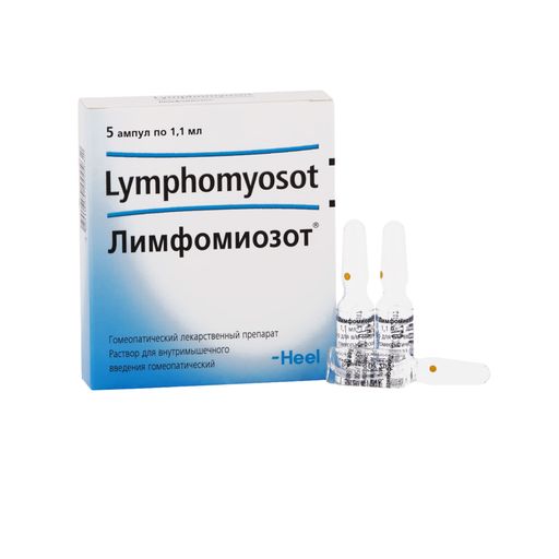 Лимфомиозот, раствор для внутримышечного введения гомеопатический, 1.1 мл, 5 шт. цена