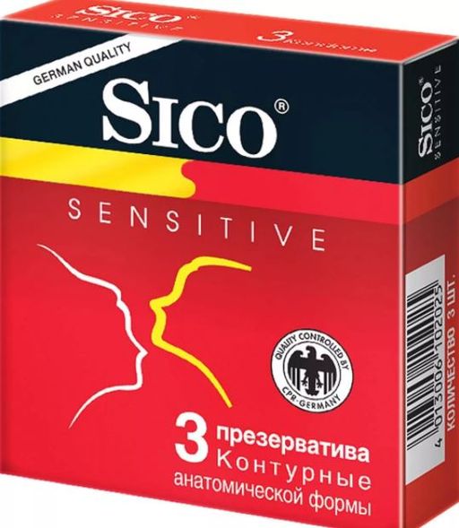 Презервативы Sico Sensitive, презерватив, анатомической формы, 3 шт.