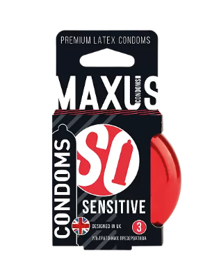 Maxus Презервативы Ультратонкие Sensitive, презервативы, 3 шт.