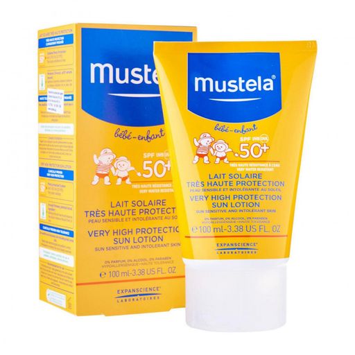 Mustela Sun Солнцезащитное молочко для детей SPF-50+, 100 мл, 1 шт.