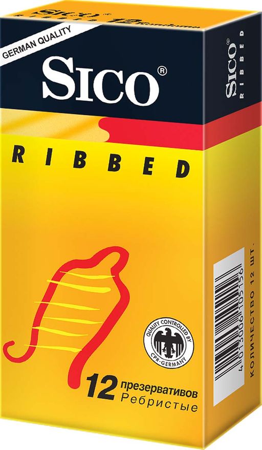 Презервативы Sico Ribbed, презерватив, ребристые, 12 шт. цена