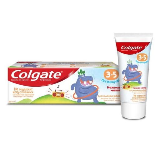 Colgate Зубная паста детская 3-5л без фторида, вкус в ассортименте, 60 мл, 1 шт.