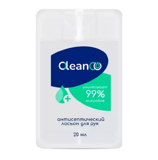 Cleanco Лосьон-спрей для рук антисептический, спрей-антисептик, зеленый чай, 20 мл, 1 шт.