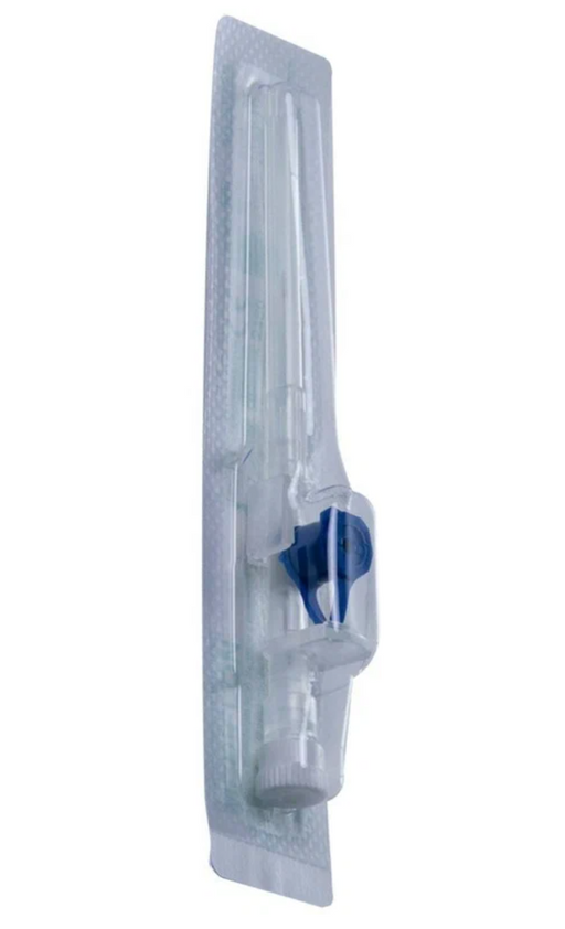 Inekta Mediflon Катетер внутривенный с инжекторным клапаном и фиксаторами, 22G (0,90х25мм), код синий, 1 шт.