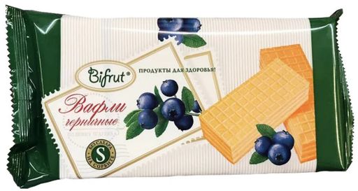 Bifrut Вафли черничные, вафли, на сорбите, 100 г, 1 шт.