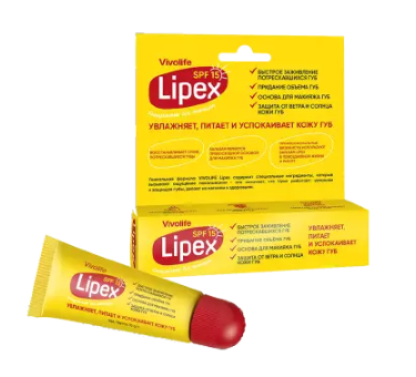 Vivolife Lipex Бальзам для губ для женщин, SPF15, бальзам, 12 мл, 1 шт.