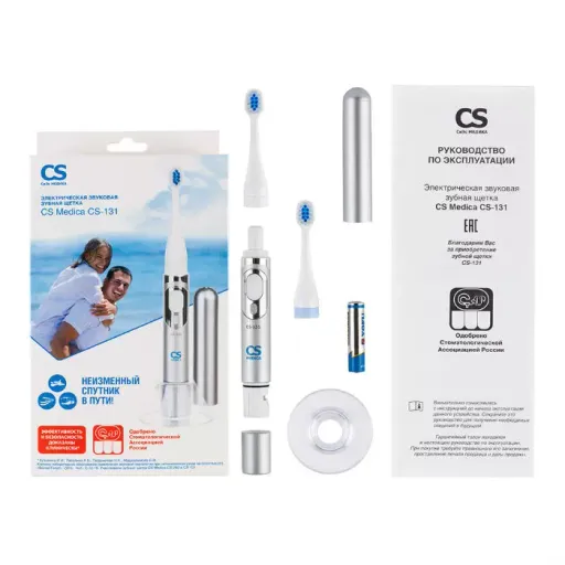 CS Medica CS-131 Электрическая зубная щетка звуковая, CS-131, 2 насадки, 1 шт.