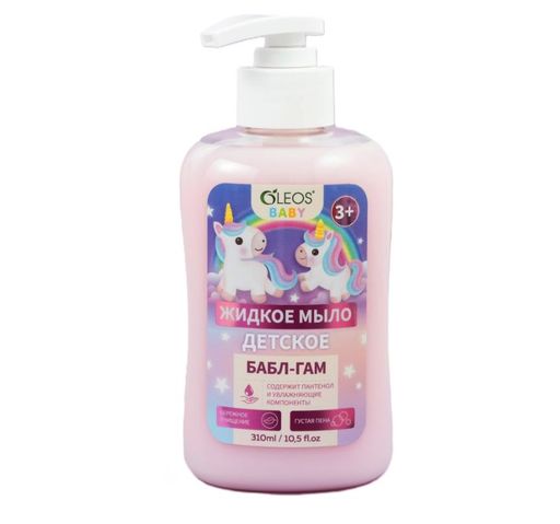 Oleos baby Мыло жидкое детское, 3+, бабл-гам, 310мл, 1 шт.