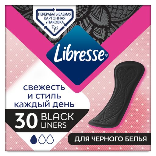Libresse Black Liners ежедневные прокладки, прокладки ежедневные, 30 шт.