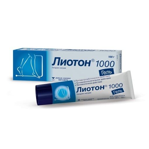 Лиотон 1000, 1000 ЕД/г, гель для наружного применения, 100 г, 1 шт. цена