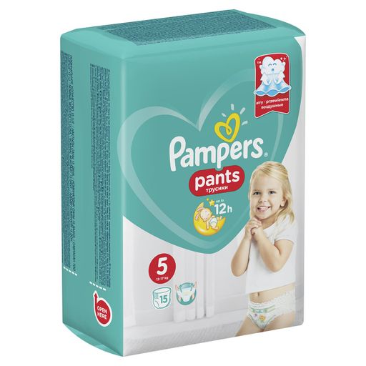 Pampers Pants Подгузники-трусики детские, р. 5, 12-17 кг, 15 шт. цена