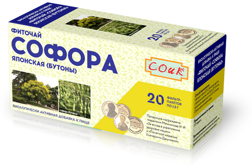 Софора японская с гибискусом фиточай, фиточай, 1.5 г, 20 шт.