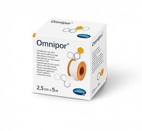 Omnipor Пластырь фиксирующий, 5мх2.5см, пластырь медицинский, нетканая основа, 1 шт.
