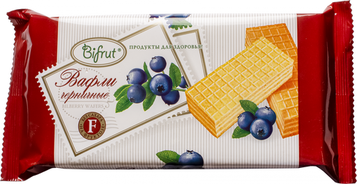 Bifrut Вафли черничные, вафли, на фруктозе, 100 г, 1 шт.